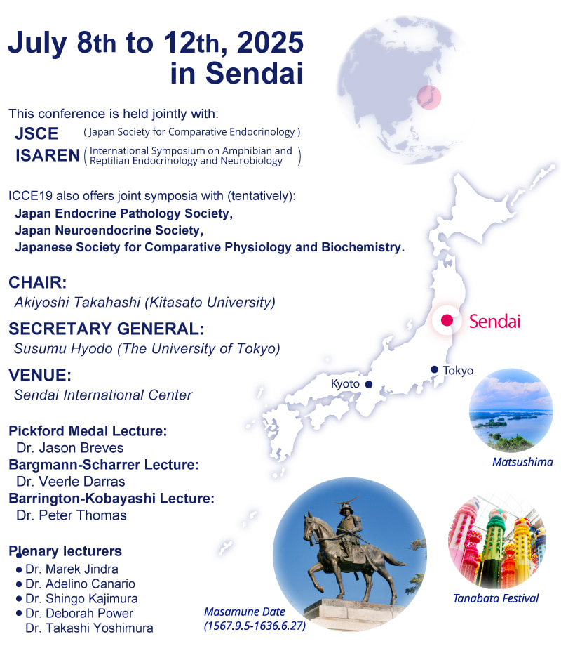 Date: July 8-12, 2025 / Chair: Akiyoshi Takahashi / Secretary General: Susumu Hyodo / Venue: Sendai International Center